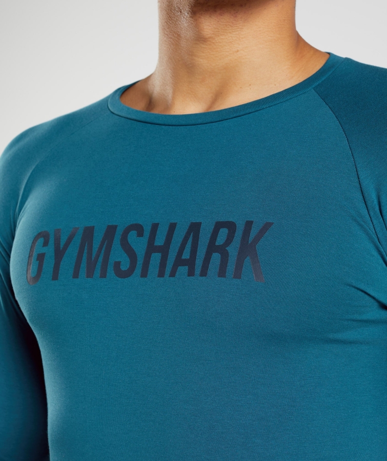 Gymshark Apollo Uzun Kollu Tişört Atlantik Mavisi