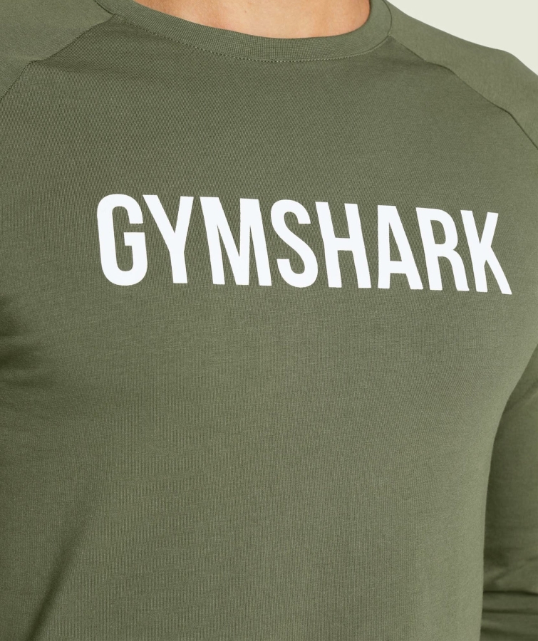 Gymshark Apollo Uzun Kollu Tişört çekirdek Zeytin