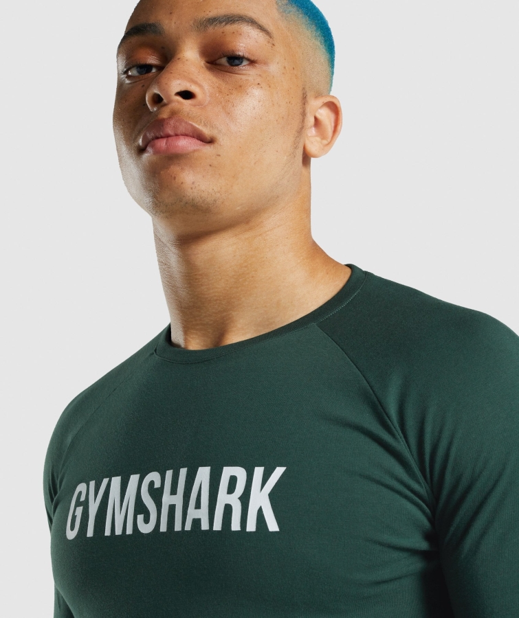 Gymshark Apollo Uzun Kollu Tişört Koyu Yeşil