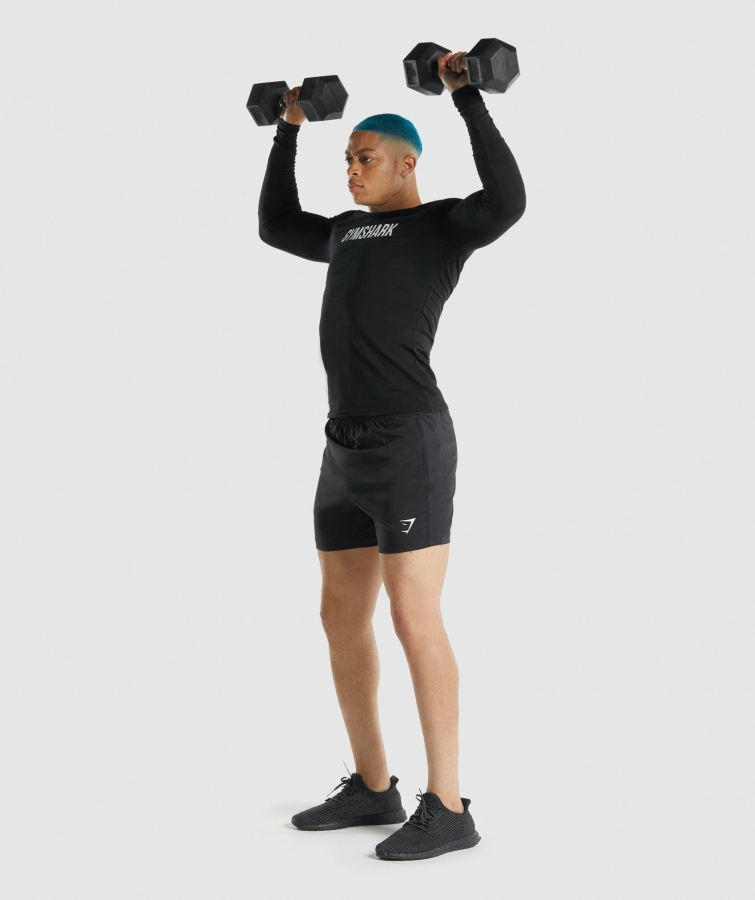 Gymshark Apollo Uzun Kollu Erkek Tişört Siyah