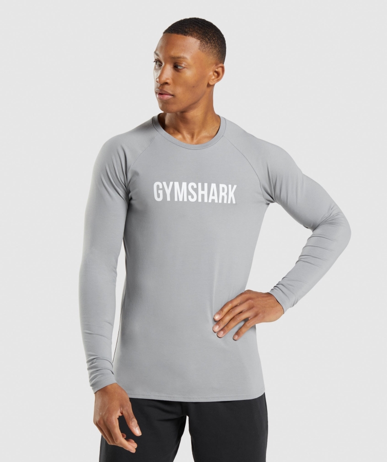 Gymshark Apollo Uzun Kollu Erkek T-shirt Dumanlı Gri