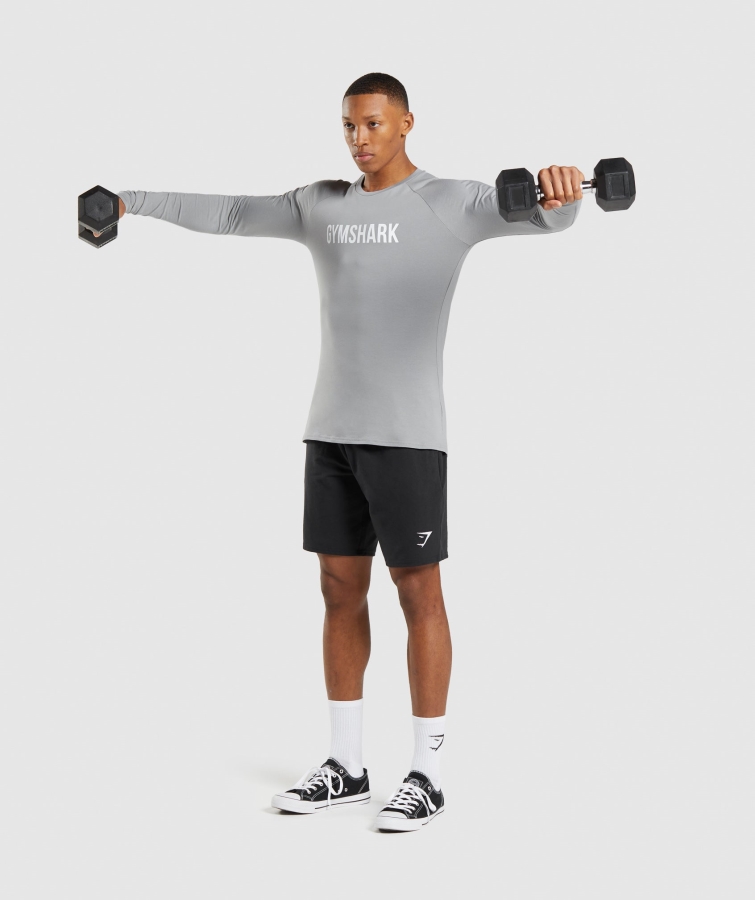 Gymshark Apollo Uzun Kollu Erkek T-shirt Dumanlı Gri