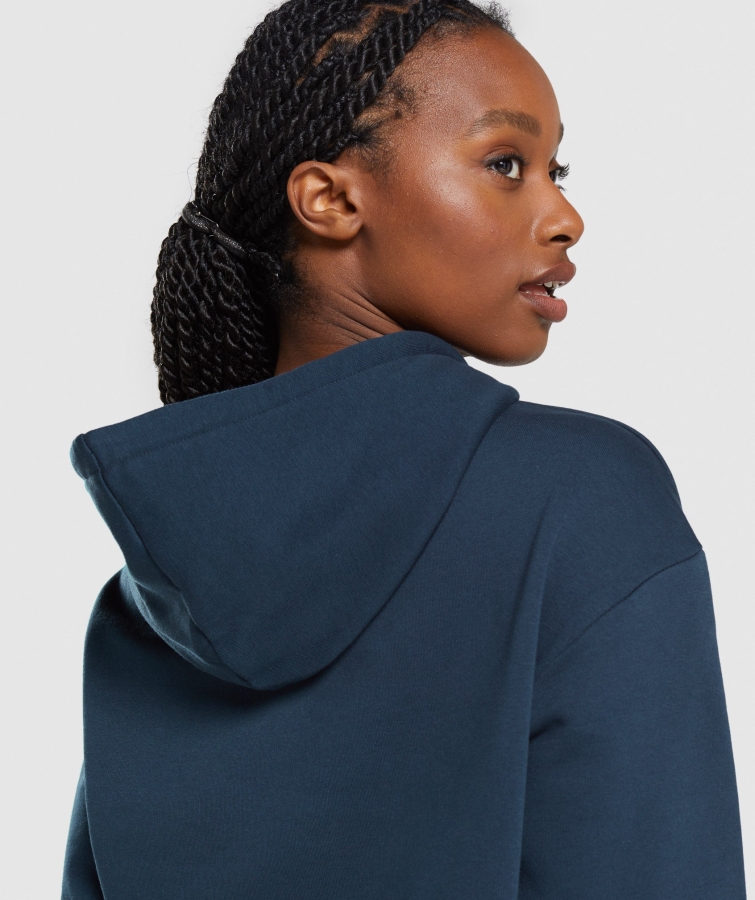 Gymshark Apollo Büyük Boy Kapşonlu Lacivert