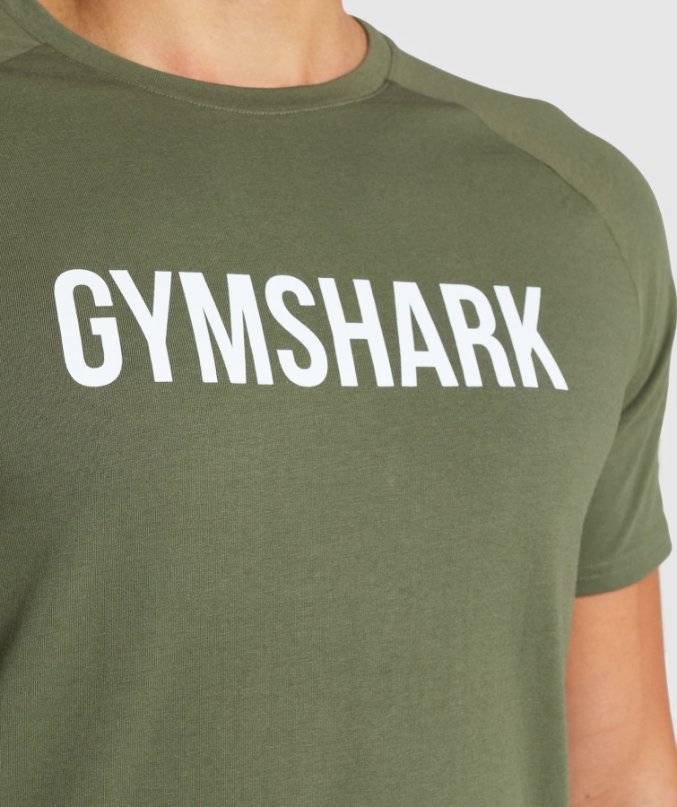Gymshark Apollo T-shirt Erkek çekirdek Zeytin