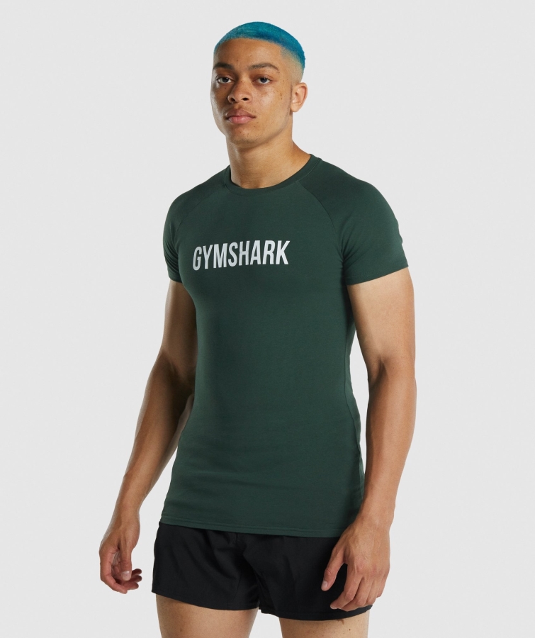 Gymshark Apollo T-shirt Erkek Koyu Yeşil