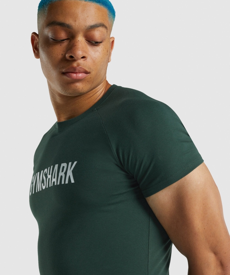 Gymshark Apollo T-shirt Erkek Koyu Yeşil