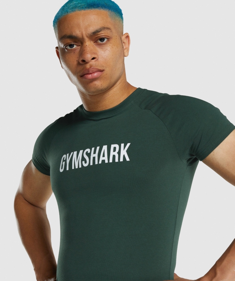 Gymshark Apollo T-shirt Erkek Koyu Yeşil