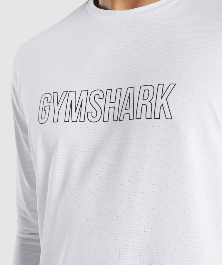 Gymshark Varış Grafiği Uzun Kollu Tişört Beyaz