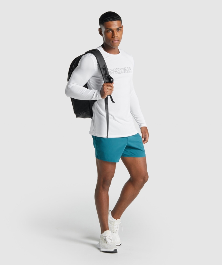 Gymshark Varış Uzun Kollu Grafik Tişört Beyaz