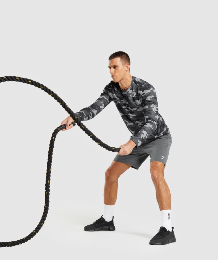 Gymshark Varış Uzun Kollu Tişört Gri Baskı