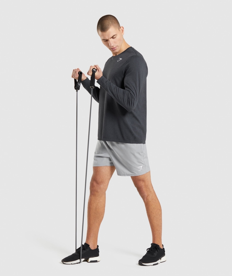 Gymshark Varış Dikişsiz Uzun Kollu Tişört Siyah Marl