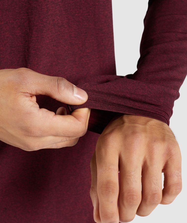 Gymshark Varış Dikişsiz Uzun Kollu Tişört Bordo Kırmızı Marn