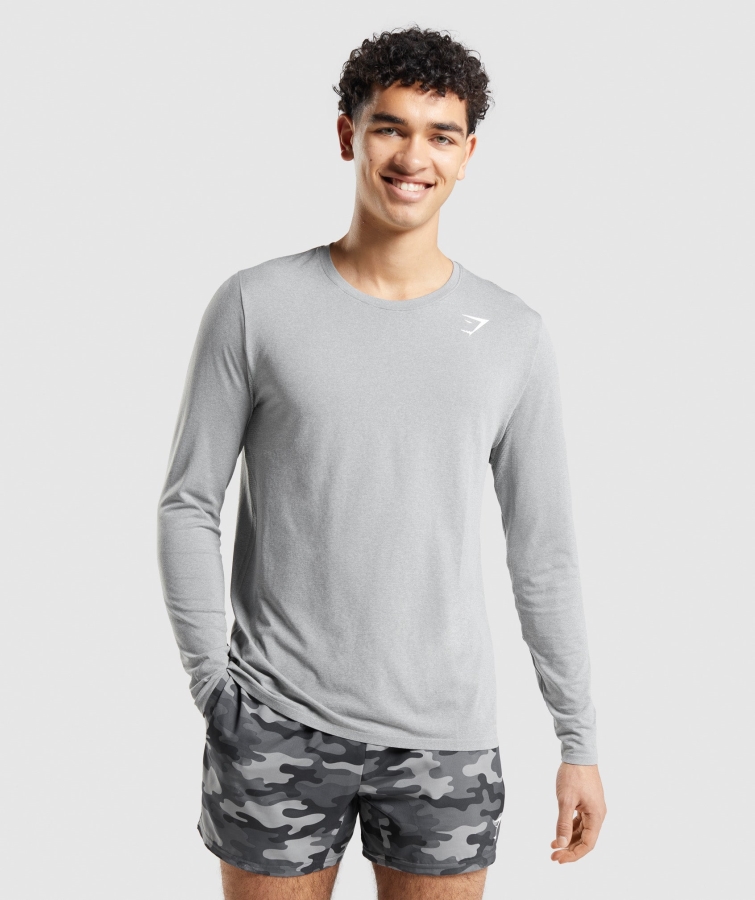 Gymshark Varış Dikişsiz Uzun Kollu Tişört Gri