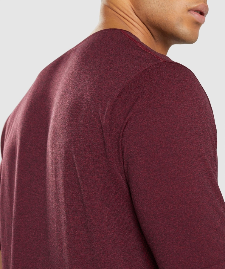 Gymshark Varış Dikişsiz Kısa Kollu Tişört Bordo Kırmızı Marn