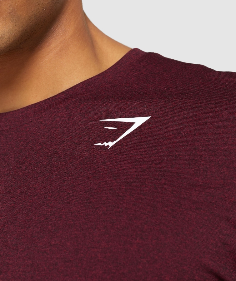 Gymshark Varış Dikişsiz Kısa Kollu Tişört Bordo Kırmızı Marn