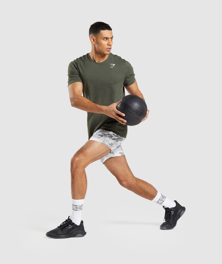 Gymshark Varış Dikişsiz Kısa Kollu Tişört çekirdek Zeytin Marn