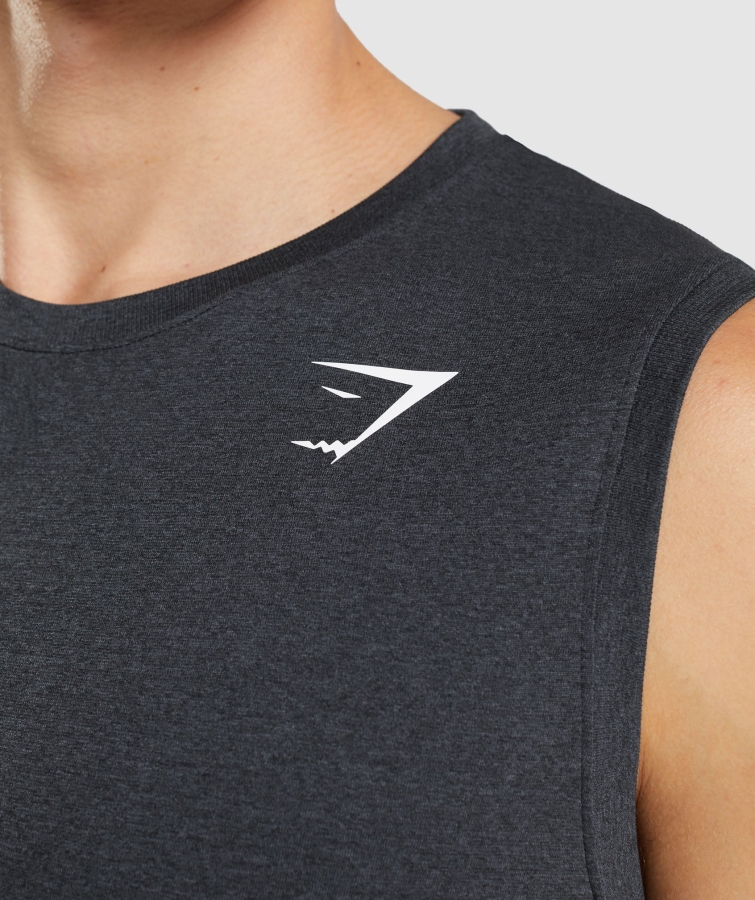 Gymshark Varış Sorunsuz Tank Kara Marn