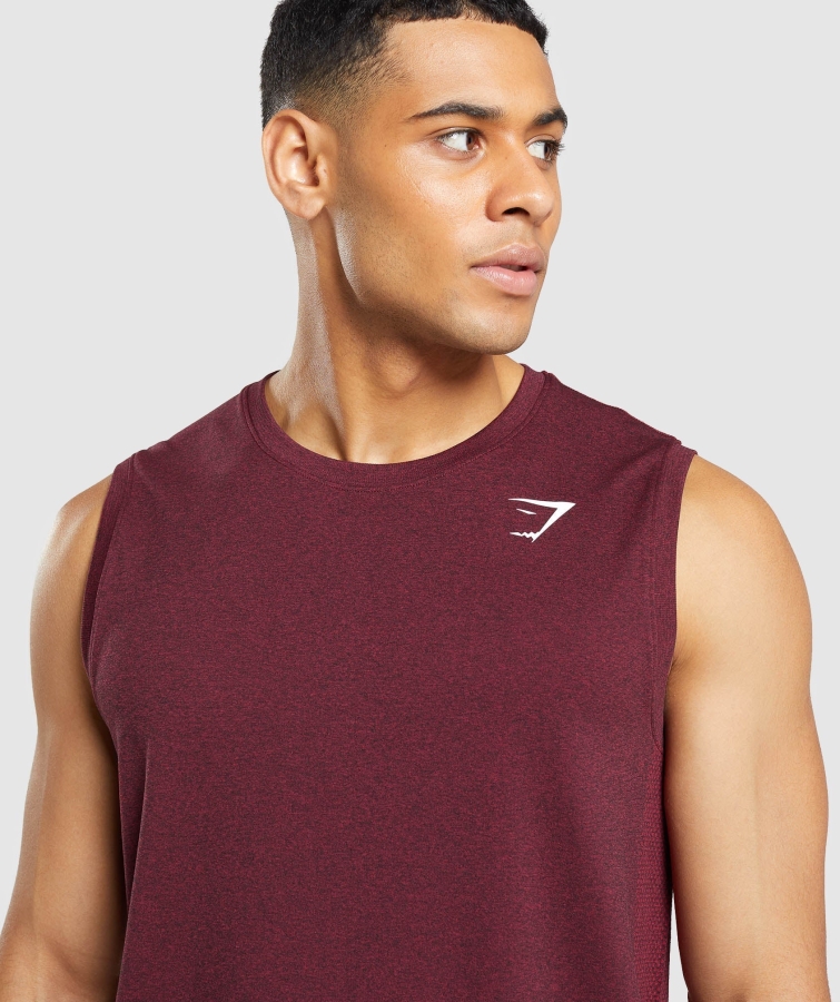 Gymshark Varış Sorunsuz Tank Bordo Kırmızı Marn