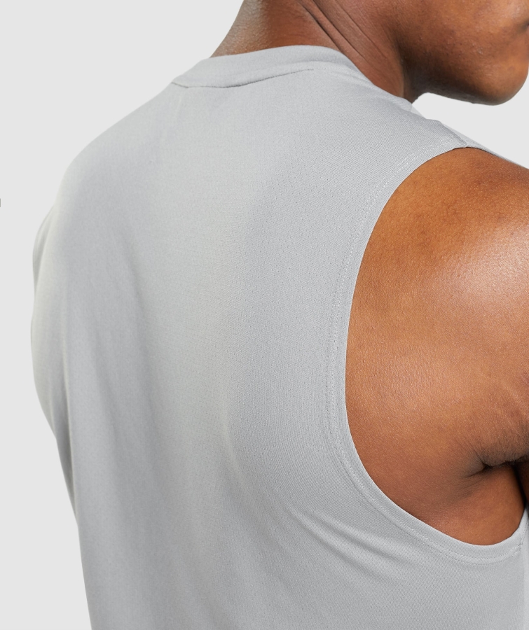 Gymshark Varış Kolsuz Tişört Dumanlı Gri