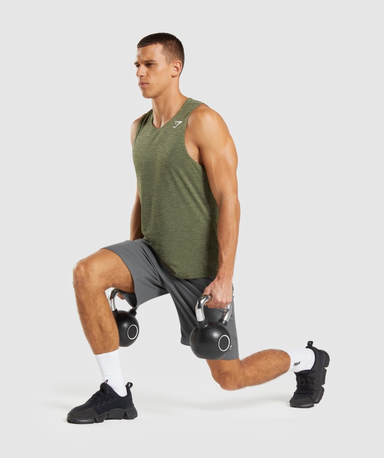 Gymshark Varış Ince Marn Tank çekirdeği Zeytin-zeytin Marn