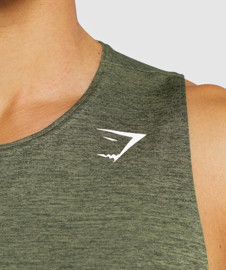 Gymshark Varış Ince Marn Tank çekirdeği Zeytin-zeytin Marn