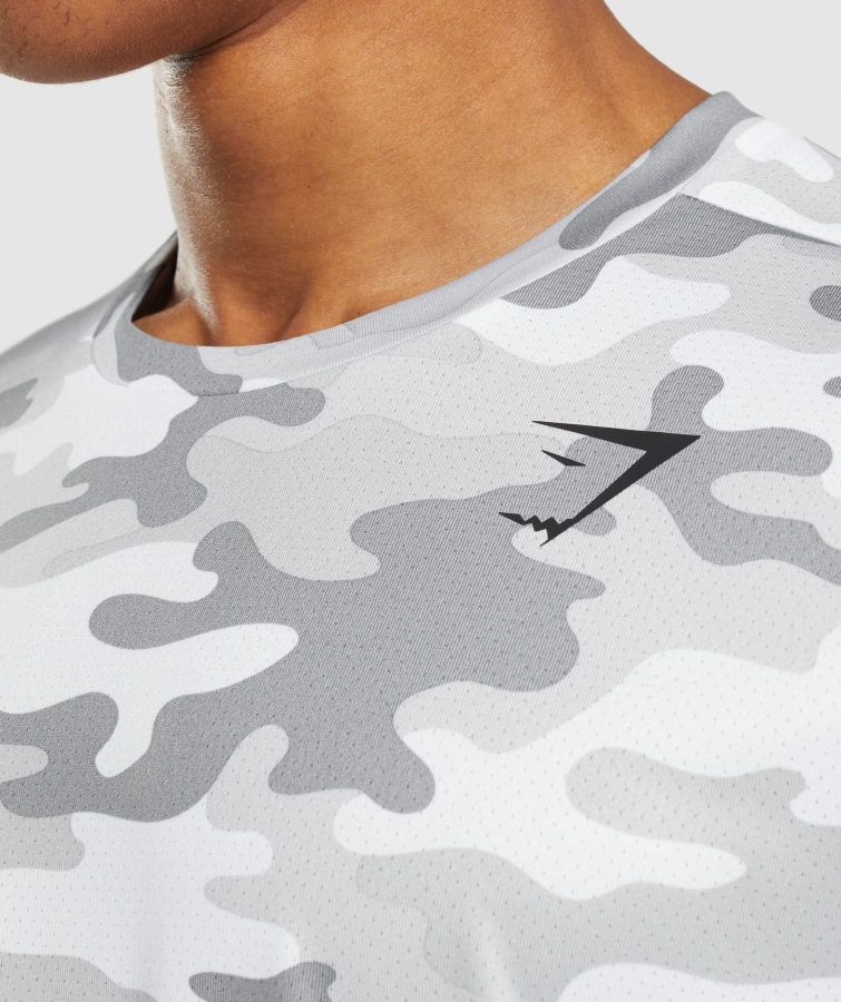 Gymshark Varış Tişörtü Açık Gri Baskı