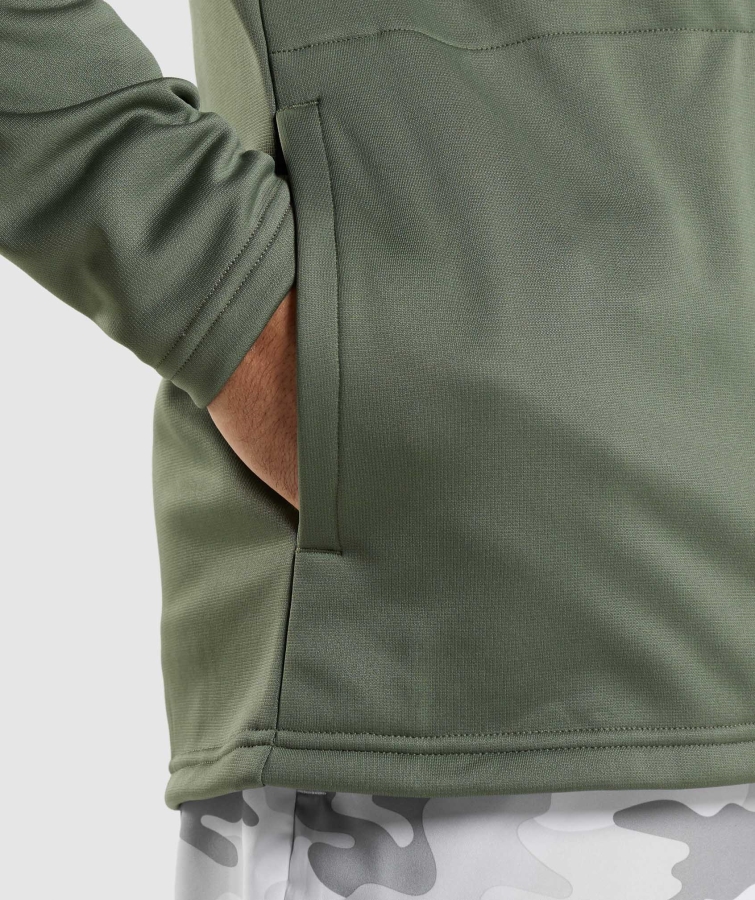 Gymshark Varış Fermuarlı Kapüşonlu çekirdek Zeytin