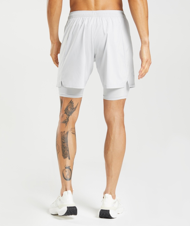 Gymshark En Boy 2'si 1 Arada Kısa Açık Gri