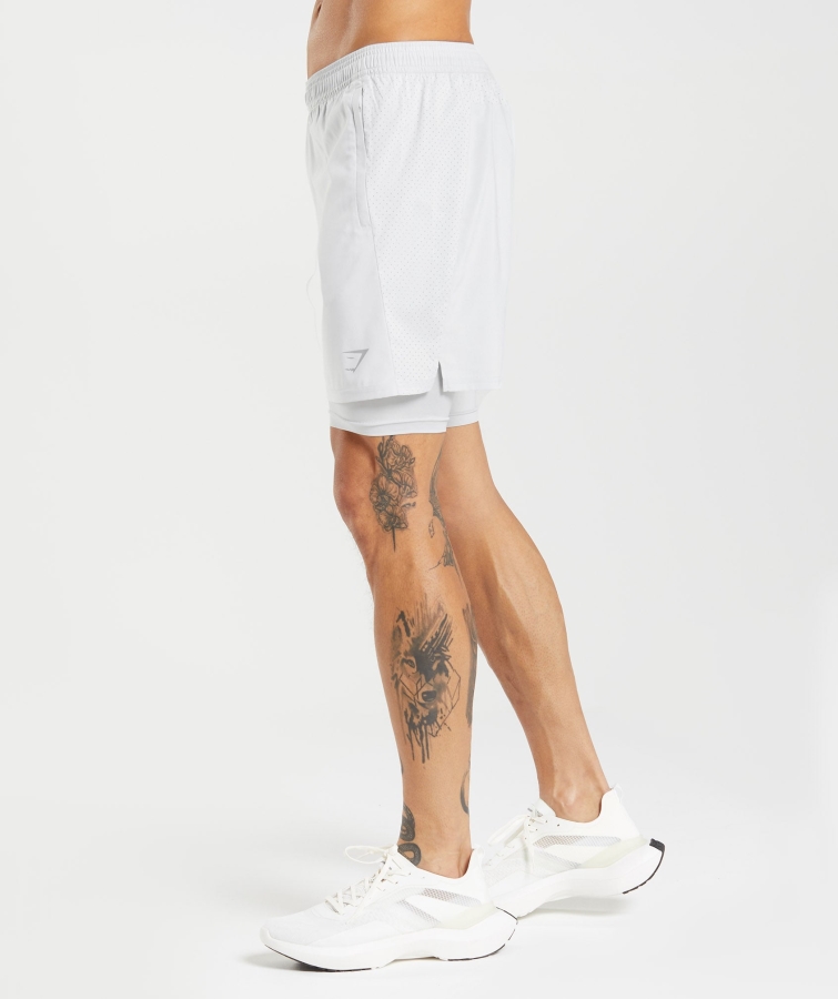 Gymshark En Boy 2'si 1 Arada Kısa Açık Gri