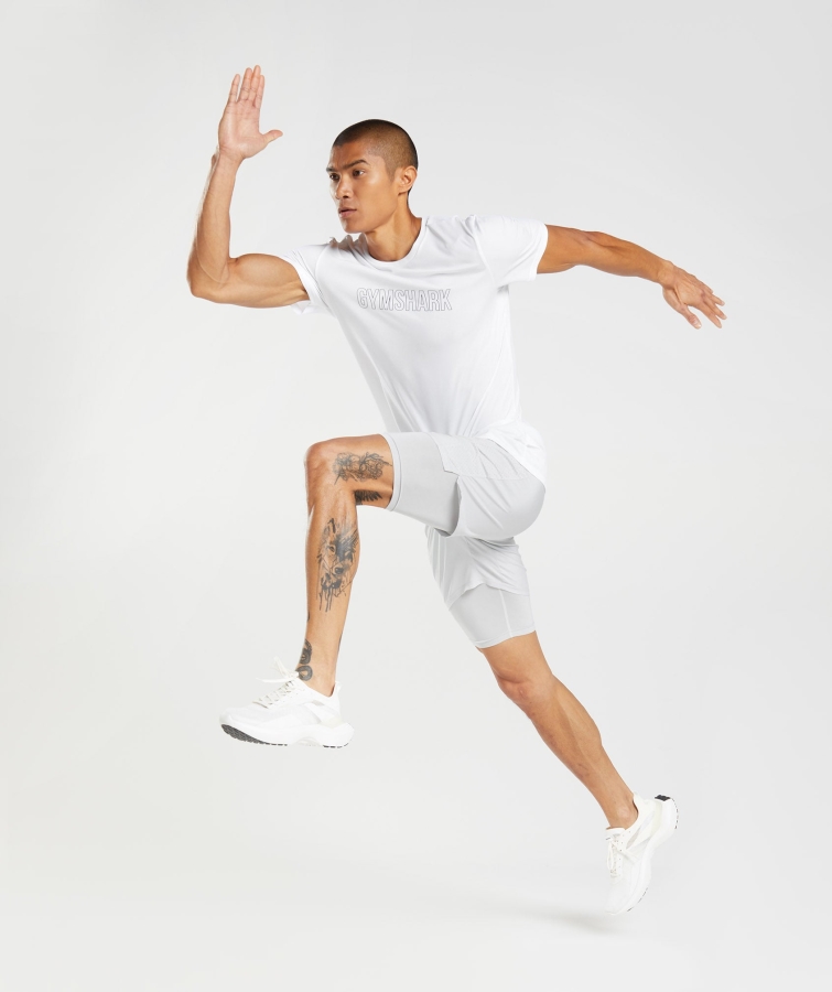 Gymshark En Boy 2'si 1 Arada Kısa Açık Gri