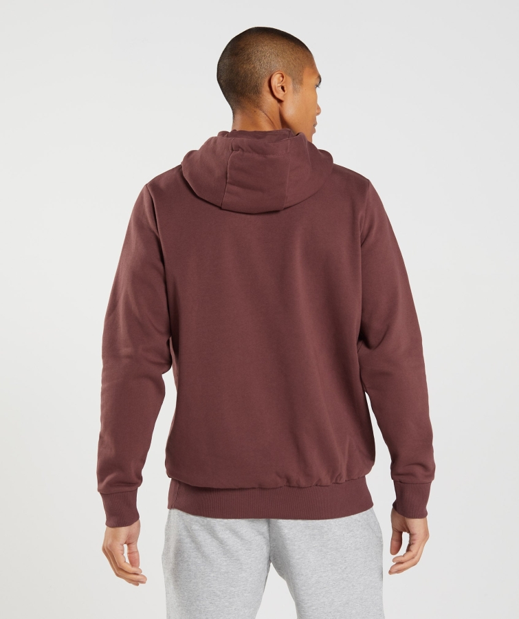 Gymshark Blok Hoodie Kiraz Kahverengi