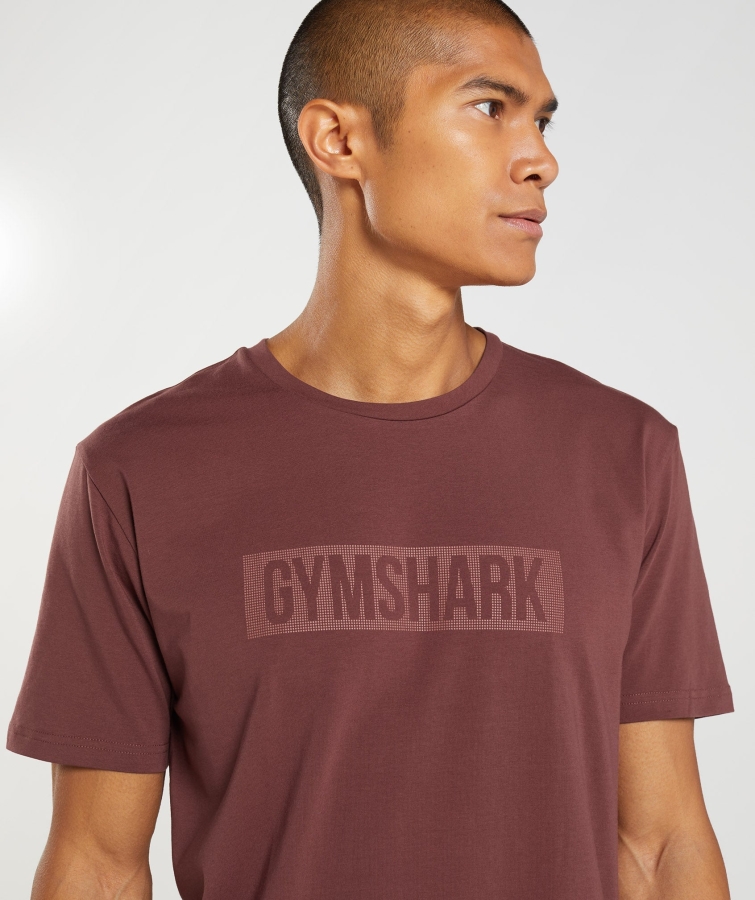 Gymshark Blok T-shirt Kiraz Kahverengi