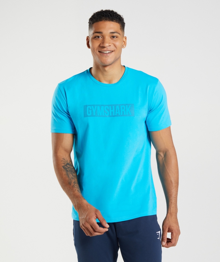 Gymshark Blok T-shirt Köpekbalığı Mavi