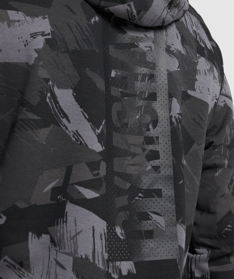 Gymshark Kalın Kapüşonlu Gri Baskı