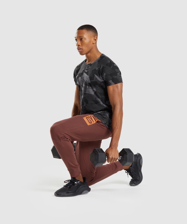 Gymshark Kalın Tişört Gri Baskı