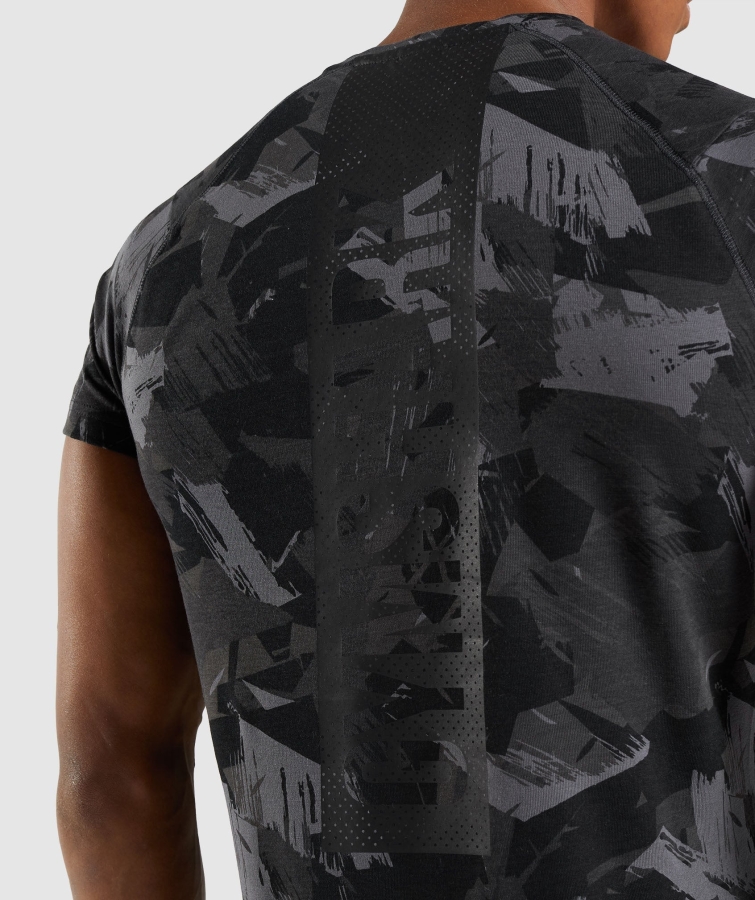 Gymshark Kalın Tişört Gri Baskı