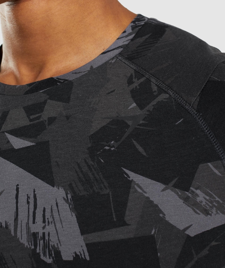 Gymshark Kalın Tişört Gri Baskı