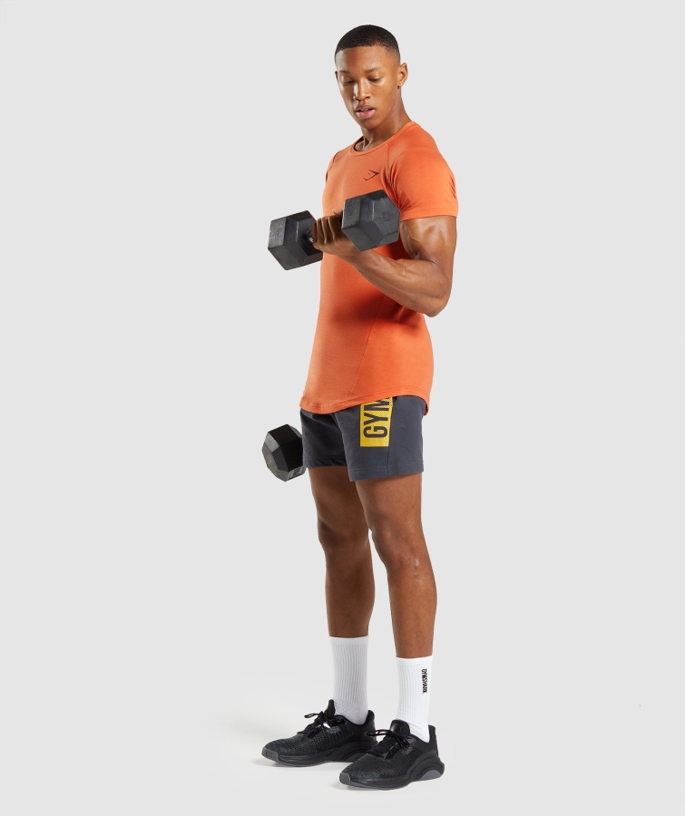 Gymshark Kalın Tişört Erkek Kil Turuncu