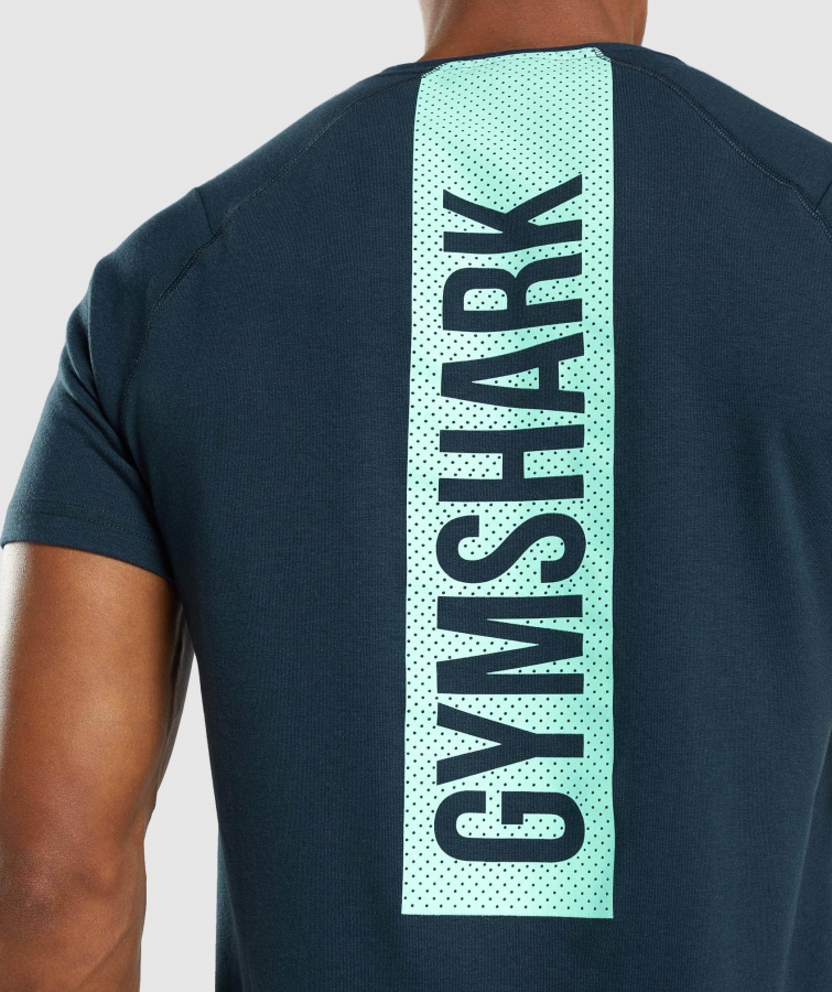 Gymshark Kalın T-shirt Erkek Lacivert