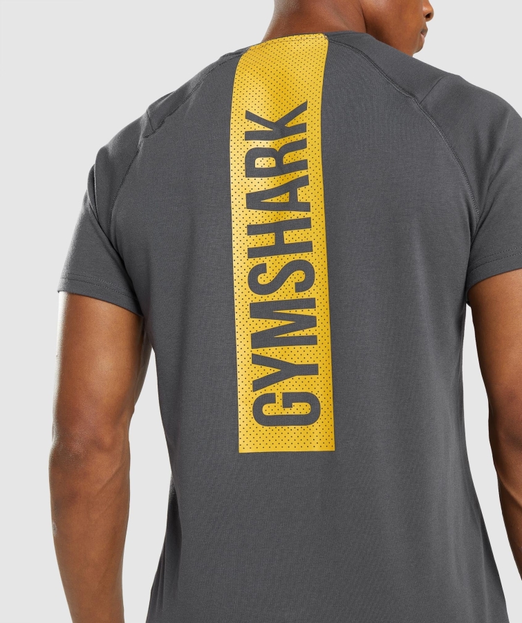 Gymshark Kalın T-shirt Erkek Oniks Gri