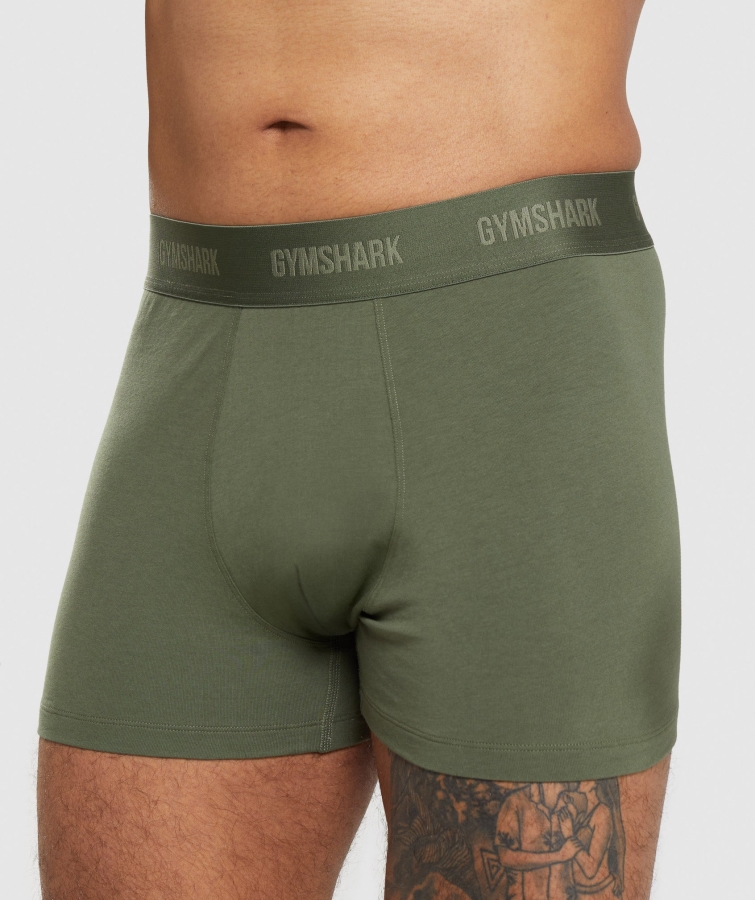 Gymshark Boksörler 2pk çekirdek Zeytin-lacivert