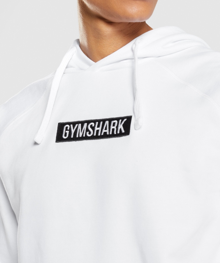 Gymshark Merkezi Kapüşonlu Beyaz