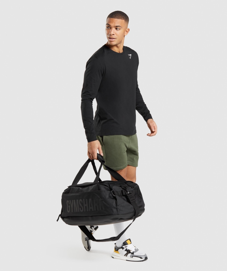 Gymshark Arması Uzun Kollu Tişört Siyah