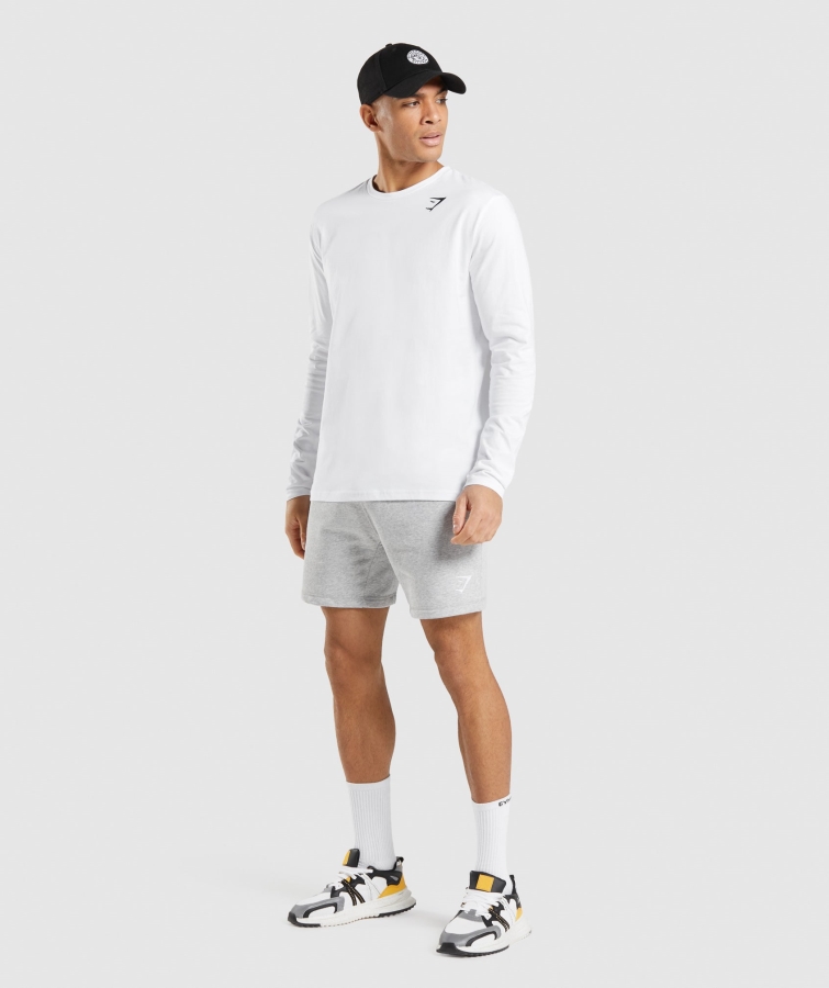 Gymshark Arması Uzun Kollu Tişört Beyaz