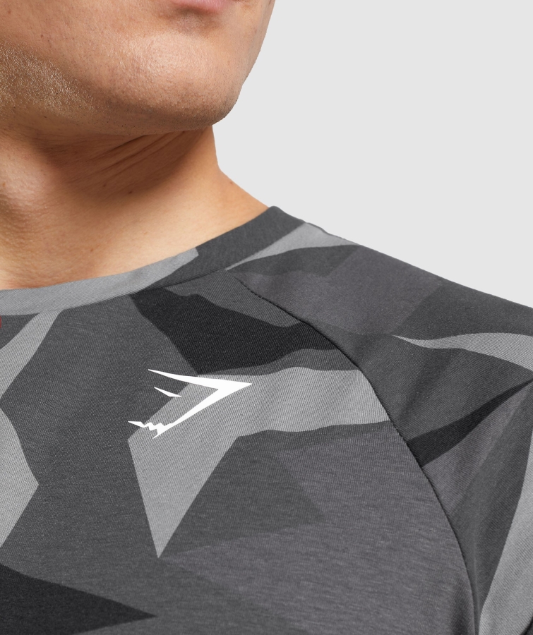 Gymshark Kritik Tişört Siyah Baskı