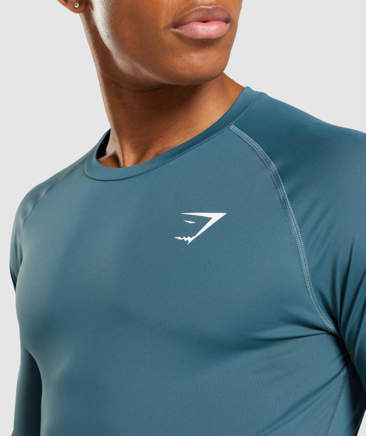 Gymshark Element Baselayer Uzun Kollu T-shirt Toskana Deniz Mavisi