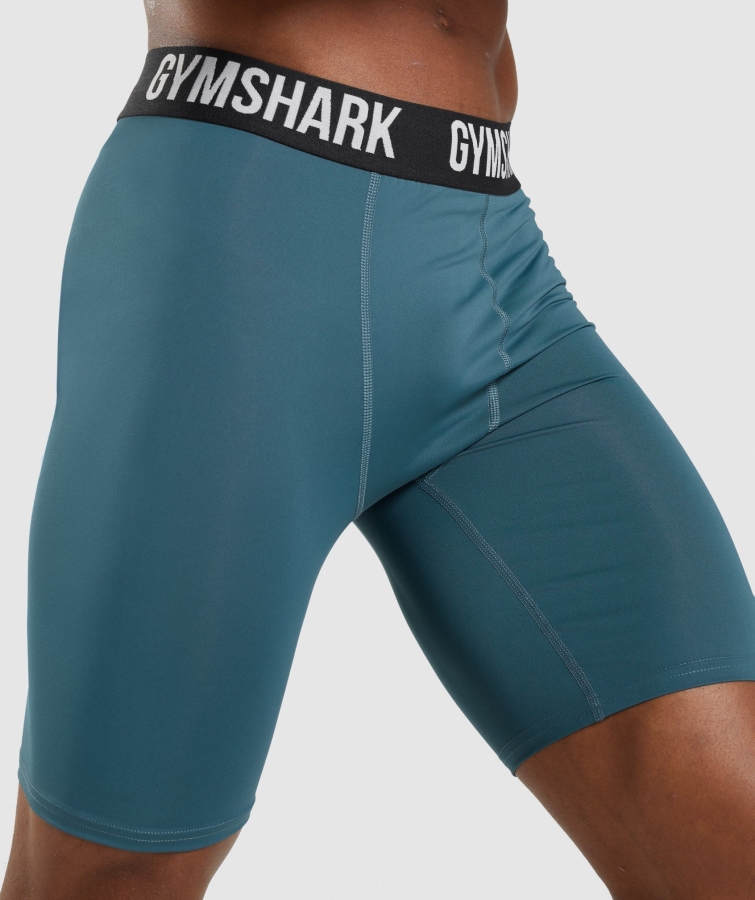 Gymshark Eleman Baselayer şort Toskana Deniz Mavisi
