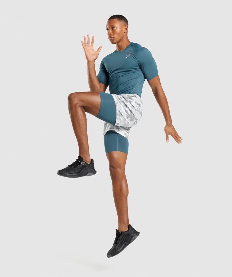 Gymshark Eleman Baselayer T-shirt Toskana Deniz Mavisi