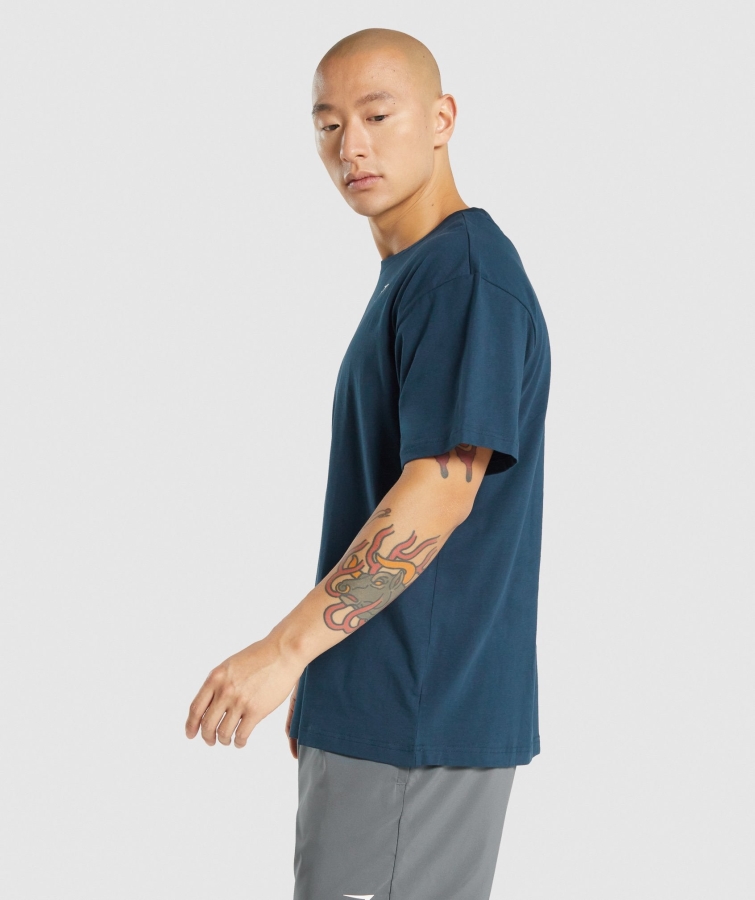 Gymshark Temel Büyük Boy Tişört Lacivert