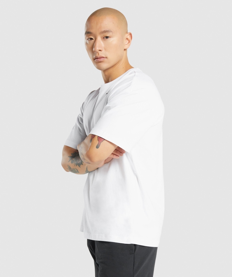Gymshark Temel Büyük Boy Tişört Beyaz